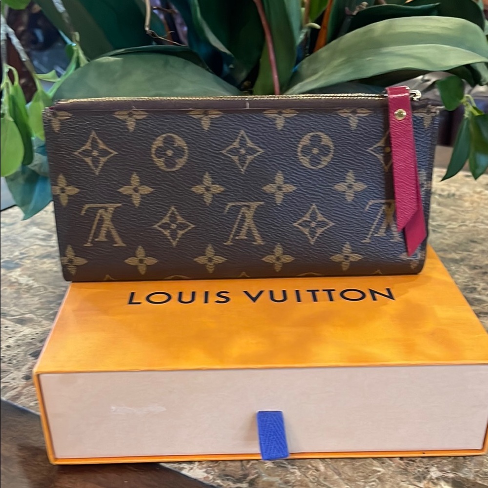 Louis Vuitton Burgundy and Gold Wallet